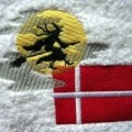Stickerei Stickpunkt Hexe auf Besen Dänemark Geschenk